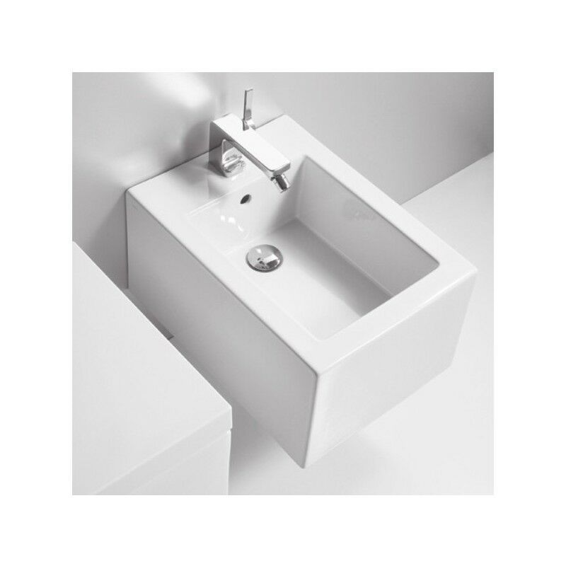 Simas Suspendu Sanitaire FROZEN FROZEN FROZEN WC + Siège de toilette + Bidet 1 Trou Blanc 51df60