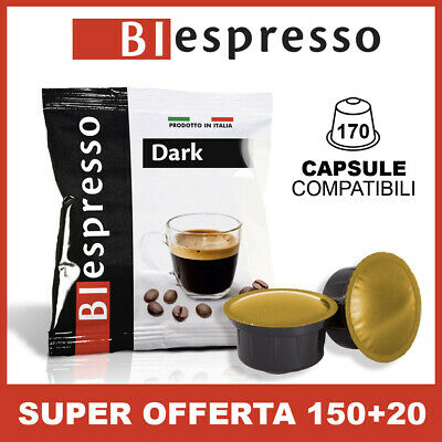 150 capsules compatibles Goût Caffitaly Dark Coffee 20 capsules gratuites