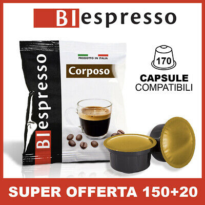 150 capsules compatibles Goût Caffitaly Café corsé 20 capsules gratuites