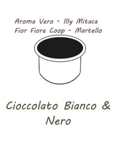 10 capsules AROMA TRUE - ILLY MITACA - FIOR FIORE COOP - HAMMER Caffè Barbaro (CHOCOLAT NOIR ET BLANC)