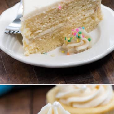 collage de gâteau blanc et cupcakes