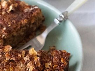 An upside-down honeyed oats cake by Gouri Gupta of Gouris Goodies. For recipe, see below.