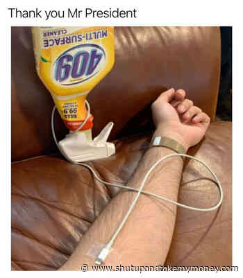 Injection de désinfectant Trump Lysol Clorox Meme