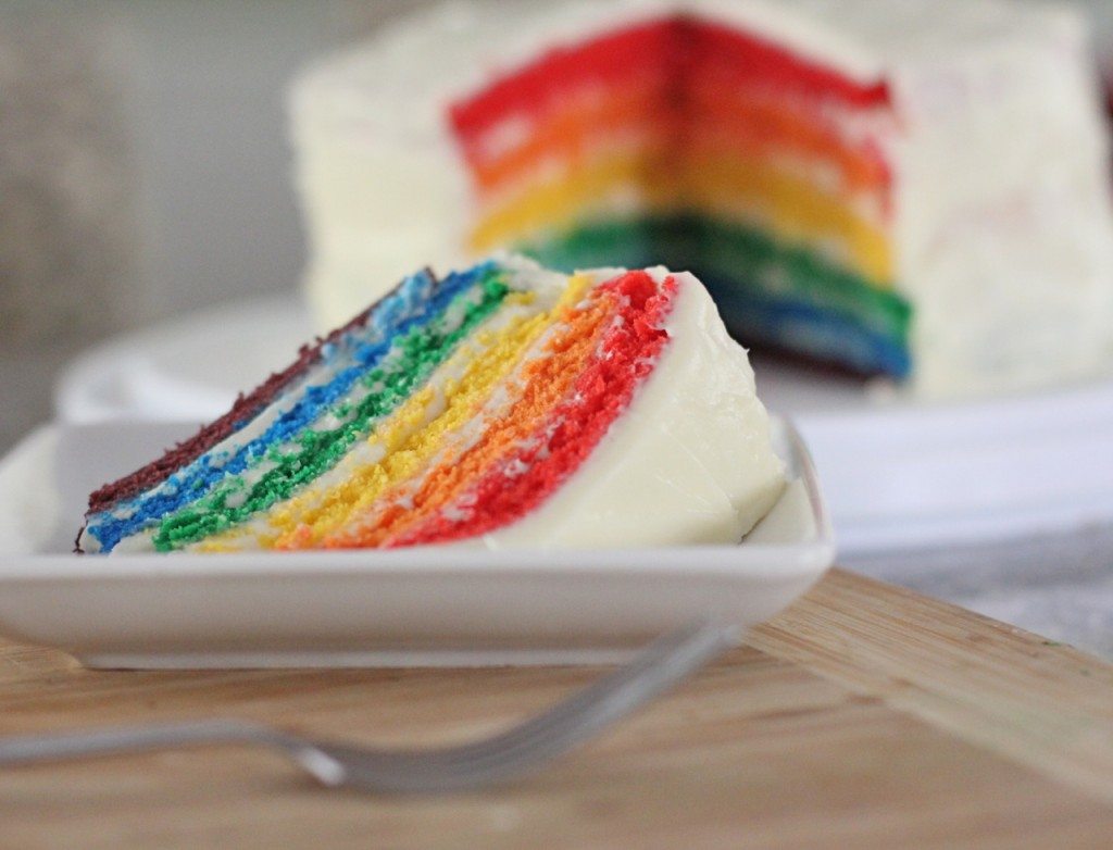 recette de gâteau de couche arc-en-ciel