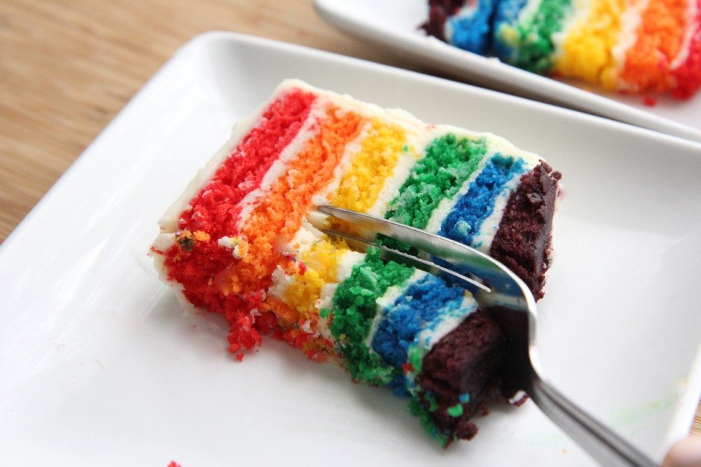 recette de gâteau maison arc-en-ciel