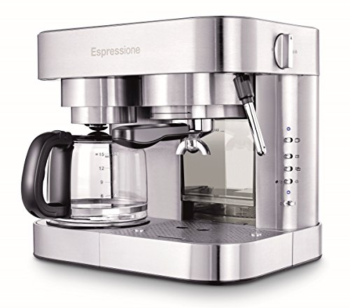 Machine à expresso et cafetière Espressione en acier inoxydable, 1,5 L