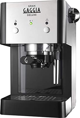 Machine à expresso manuelle Gaggia GranGaggia Deluxe Black, pour café moulu et dosettes, 15 bars, couleur noire, RI8425 / 11