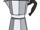 Italian coffee maker or moka pot, metal espresso machine, mocha express. Hand drawn vector illustration isolated over white. Archivio Fotografico - 147806540
