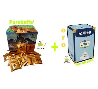 150 dosettes ESE 44mm filtre papier PUROKAFFE 'FANTASTICO + 150 dosettes BORBONE ORO