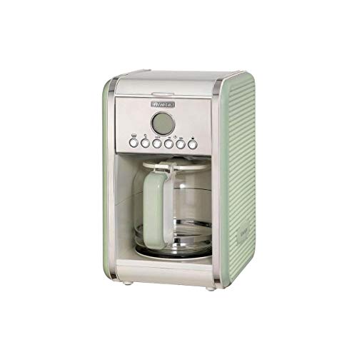 Machine à café américaine Ariete 1342, carafe en verre trempé, jusqu'à 12 tasses, minuterie de programmation 24 heures, écran LCD, mise hors tension automatique, 2000 W, plastique, vert