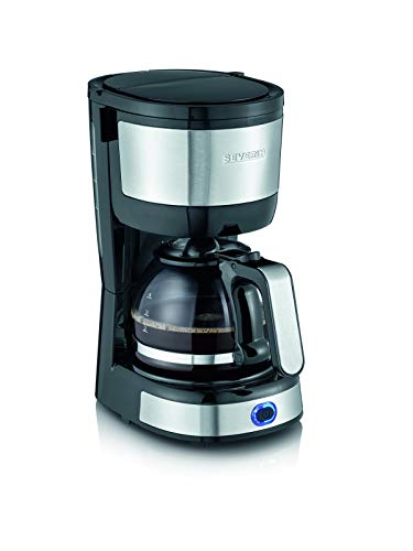 Machine à café Severin KA 4808, jusqu'à 4 tasses, filtre permanent lavable, filtre oscillant, plaque chauffante, 750 W, acier inoxydable brossé noir