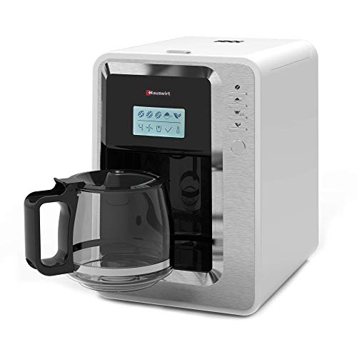 Hauswirt Macchina da caffè Americano e Tè, Macinacaffè Preinfusione, 3 Dimensioni di macinatura, Caffettiera 6 Tazze (massimo), Piastra Riscaldante, Filtro e Serbatoio lavabile,staccabile