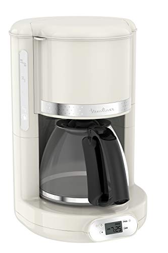 Moulinex FG381 FCM Soleil, machine à café américaine, capacité de 1,25 L jusqu'à 15 tasses à café, porte-filtre rotatif, système anti-goutte, arrêt automatique, maintien au chaud