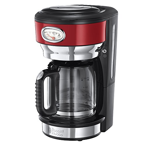 Machine à café Russell Hobbs Retro 21700-56, 1000 Watt, 1,25 litre, acier inoxydable, rouge