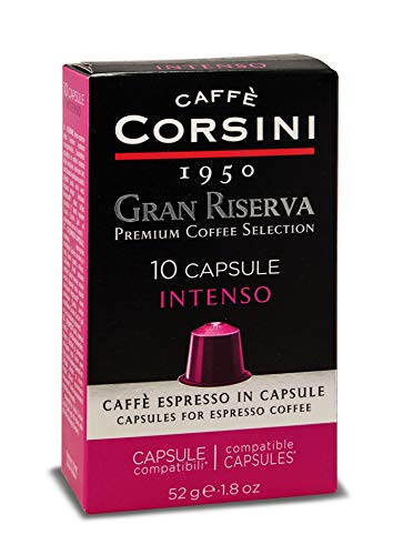 Caffè Corsini - Gran Riserva Intenso, mélange de café expresso en capsules compatibles Nespresso * - Café expresso italien sucré, fort et décisif, 6 paquets de 10 capsules