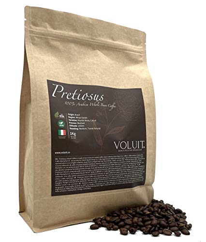 VOLUIT PRETIOSUS – Caffè in Grani, Selezione Esclusiva del Brasile | Caffè di Specialità in Grani 100% Arabica con Torrefazione Artigianale | Caffe in Grani Premium 1KG | Torrefazione Artigianale 1KG