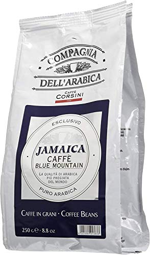 Caffè Corsini Compagnia dell Arabica Jamaica Blue Mountain Caffè Monorigine in Grani, lo Specialty Coffee dalle Alture della Giamaica, Intenso e Fruttato, Confezione da 250 g in Grani