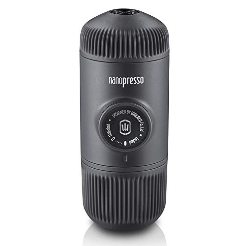 WACACO Nanopresso Macchina Caffe Portatile, Mini Espresso Portatile Senza Custodia Protettiva, Versione di Aggiornamento Per Minipresso, Operazione Manuale, Macchina da Caffe per Viaggi, Grigio