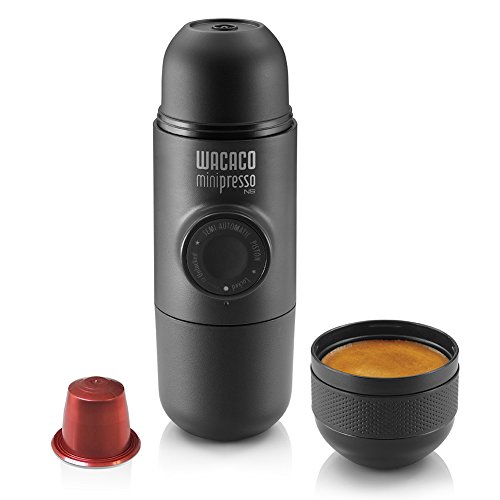 WACACO Minipresso NS, Caffettiera Portatile, Macchina Espresso Portatile, Compatibile con Capsule NS (capsule originali Nespresso e compatibili), Caffettiera da Viaggio, Azionabile Manualmente