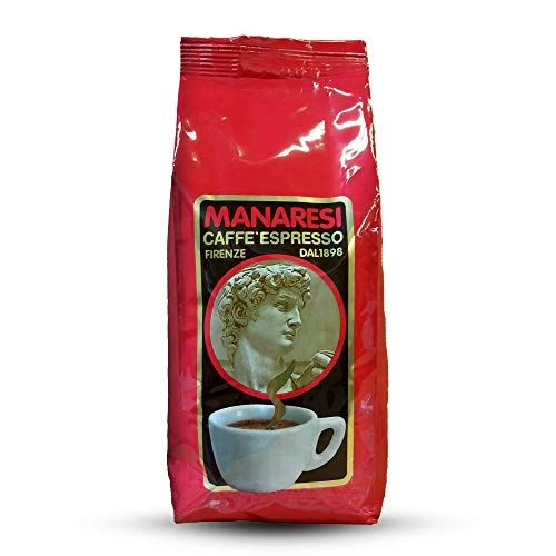 Café Manaresi en grains rouges italiens classiques, espresso italien, 1000 grammes