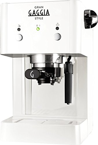 Gaggia RI8423 21 GranGaggia Style White - Macchina Manuale per il Caffè Espresso, per Macinato e Cialde, 15 bar, 1L, Bianco