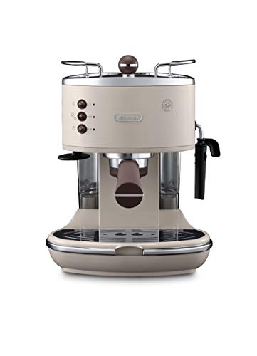 De Longhi Vintage Icon ECOV 311.BG Machine à expresso et cappuccino manuelle, café en poudre ou dosettes E.S.E., 1100 W, beige