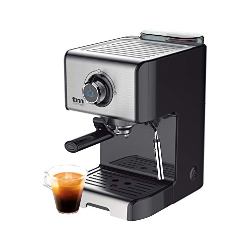 TM Electron TMPCF101 macchina per caffè espresso manuale con 15 bar di pressione, 1200 W, serbatoio 1,2 L, schiumatore per latte, 3 funzioni, realizzato in acciaio inox, 1 Cups