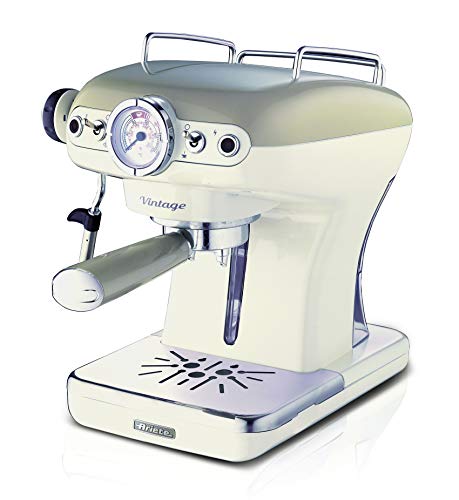 Ariete 1389 Caffè Espresso Vintage - Macchina per caffè Espresso per polvere o cialda ESE, in colore Beige pastello
