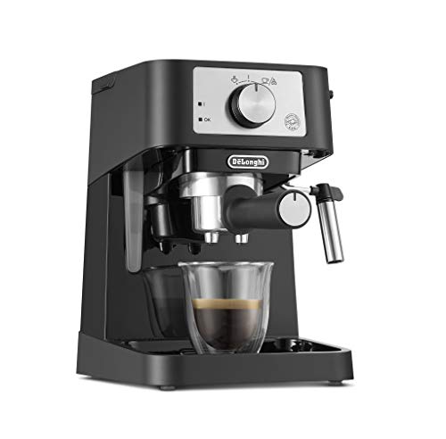 De Longhi EC 260.BK - Portafiltro tradizionale con bocchetta professionale in acciaio INOX, per caffè espresso in polvere, 15 bar, 1,0 l, colore: Nero