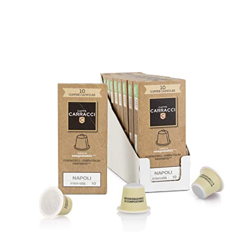 Café Carracci, Capsules Compostables Compatibles Nespresso, Naples - 100 Unités