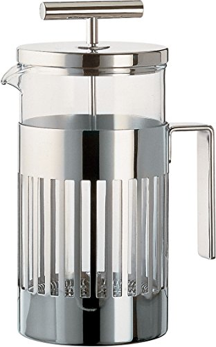 Alessi 9094 8 Caffettiera a Presso-Filtro o Infusiera in Acciaio Inossidabile 18 10 Lucido e Vetro Pirofilo