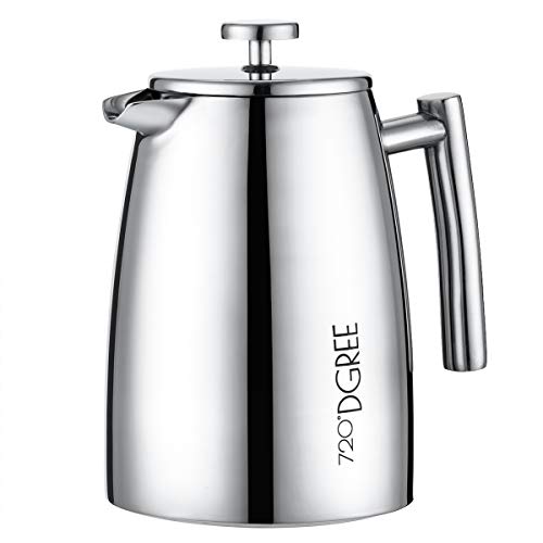 720° DGREE Cafetière à piston "Sunrise" - 950ml | Cafetière Tasse filtre à pression en acier inoxydable | Presse française pour le café et le thé