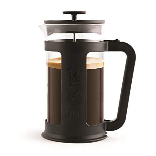 Bialetti Coffee Press Smart 8 tasses (1 litre), Cafetière à filtre presse pour café filtre, infusions et tisanes, Noir
