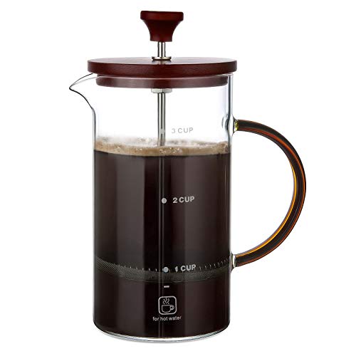ZWOOS Caffettiere a pistone 800 ml - French Press - 3 Tazze - Caffettiera francese di vetro