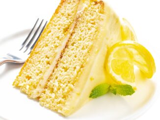 Slice of keto lemon cake