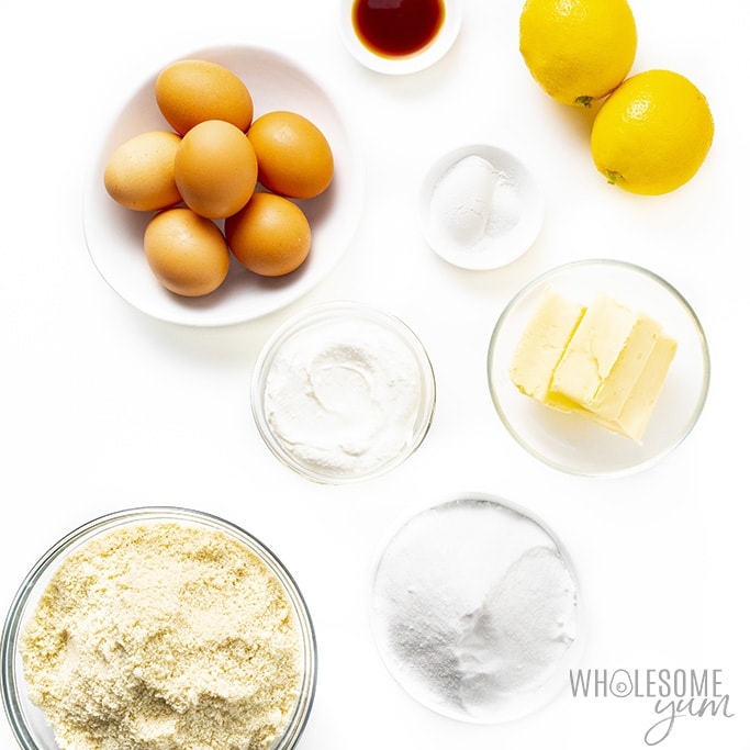 Ingrédients pour faire un gâteau au citron à la farine d'amande