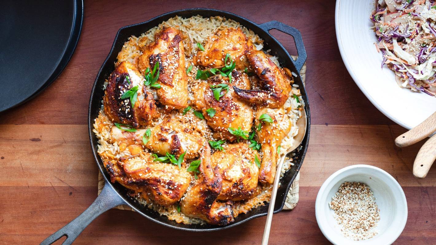 Recette poulet et riz au sésame épicé