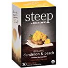 Steak by Bigelow Pissenlit et pêche bio avec rooibos et thé vert, caféiné, 20 unités (lot de 6) 120 sachets de thé au total