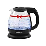 Elite Gourmet EKT1001 Bouilloire électrique en verre sans BPA, base 360° sans fil, élégante LED bleue