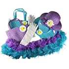 Filles Tea Party Dress Up Set Boas Chapeaux Sacs à main Gants Bleu Violet Morgan