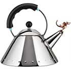 Alessi |  Tea Rex - Bouilloire Design avec Poignée et Sifflet en Forme de Dragon, Acier Inoxydable, Noir