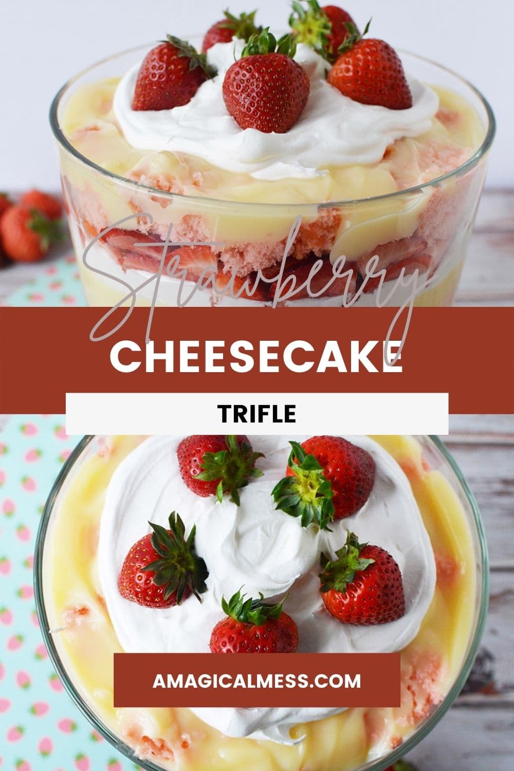 images d'une bagatelle de cheesecake aux fraises dans un bol